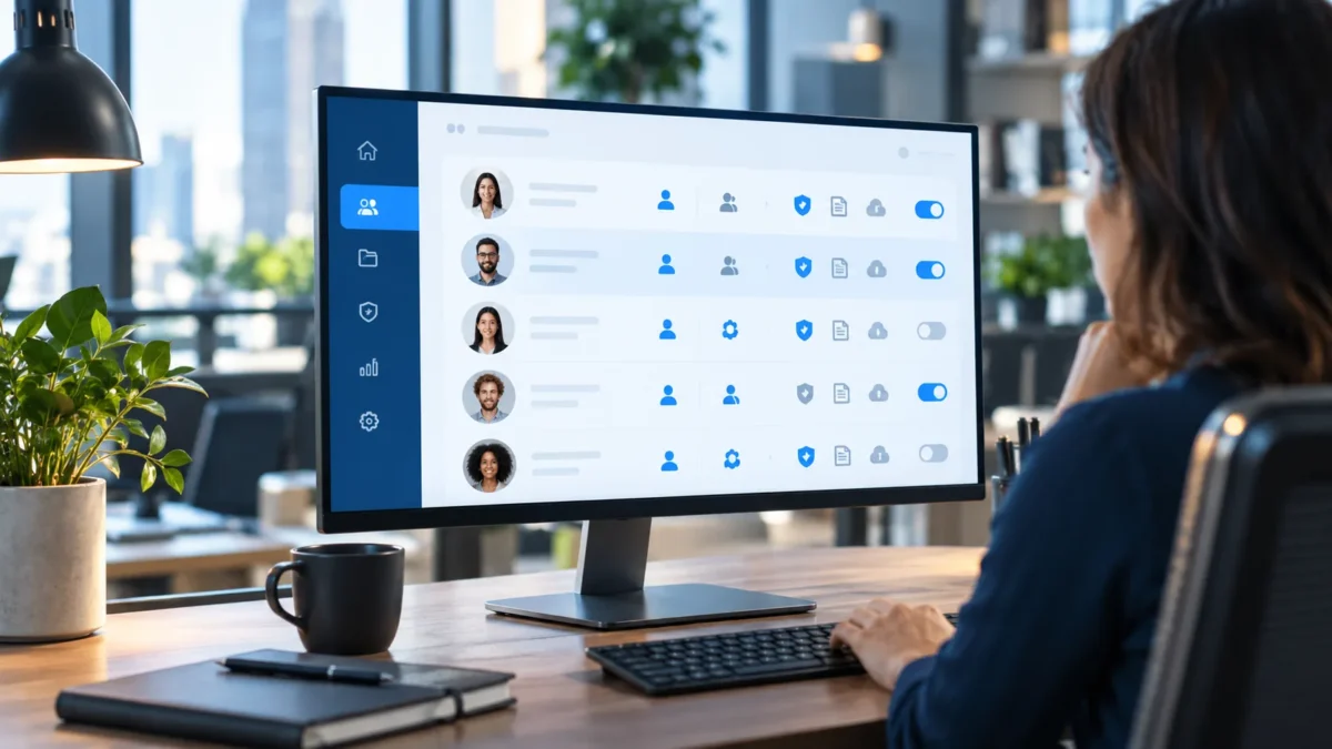 Interface de gestion des accès utilisateurs sur un écran