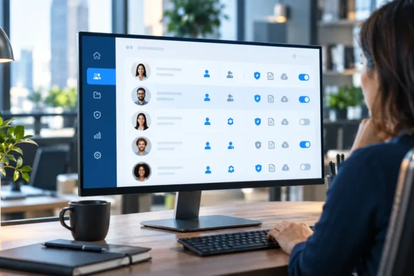 Interface de gestion des accès utilisateurs sur un écran