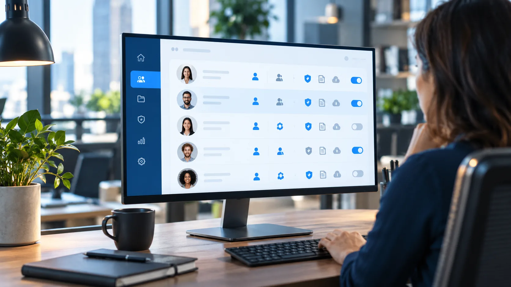 Interface de gestion des accès utilisateurs sur un écran