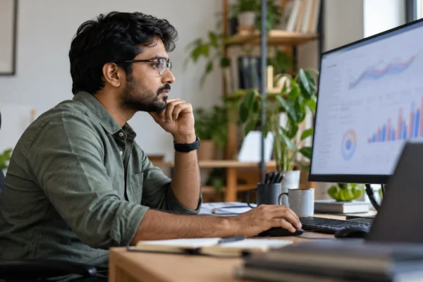 Illustration : Ingénieur examinant des demandes de service logiciel