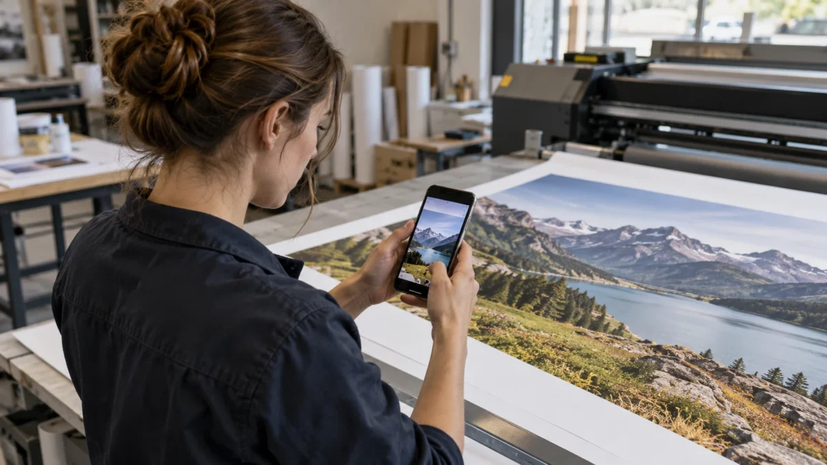 Illustration : Vérification d’une affiche à l’aide d’un smartphone