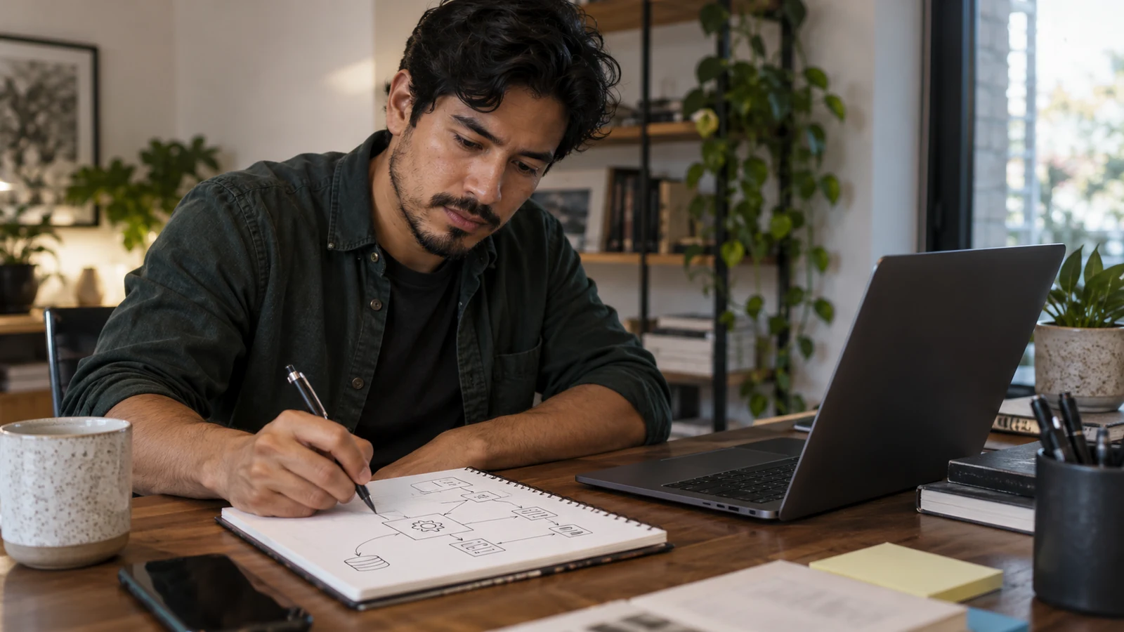 Illustration : Développeur étudiant un parcours de notification technique